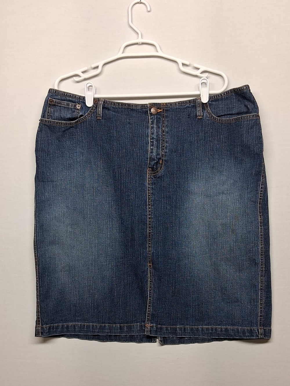 Venezia Dark Blue Denim Skirt with Contrast Stitching